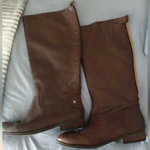 BCBG Brown Leather Knee-High Boots 8.5